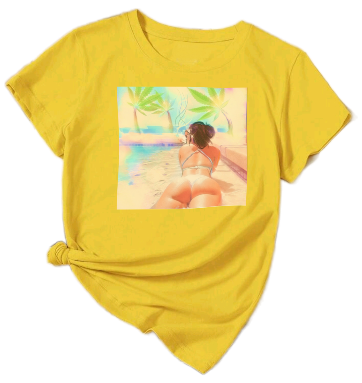Beach Bum Large Yellow Tee