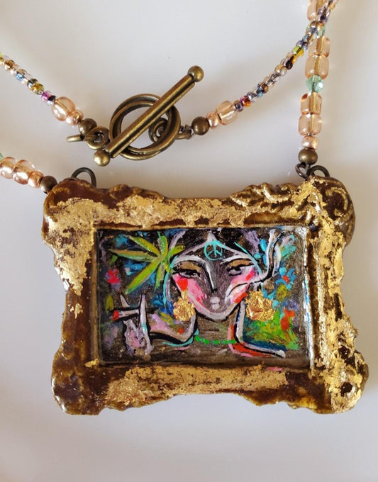 "Princess Peace Baby" - miniature acrylic on ceramic