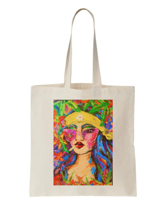 "Smoke Girl No 1" White Tote Bag